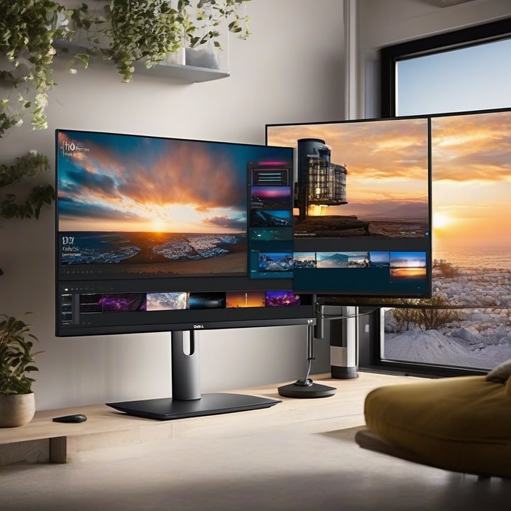 Dell 32 Plus QD-OLED monitor displaying vibrant HDR content.