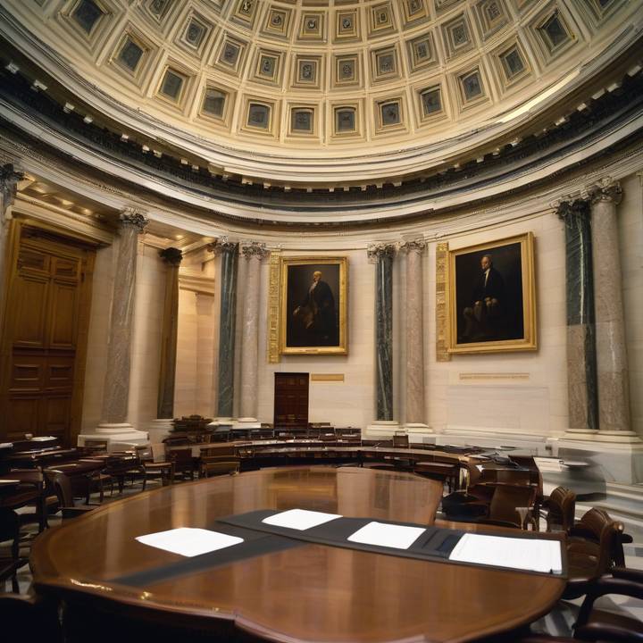 Democrats gathered at a podium, discussing policy and legislation.