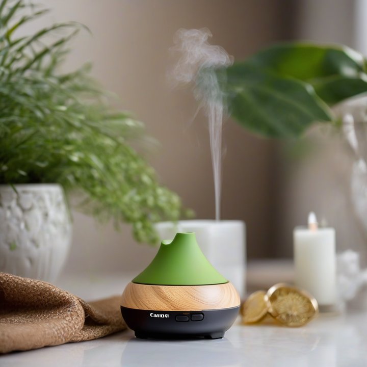 Essential oil diffusers on a table for comparison and review.