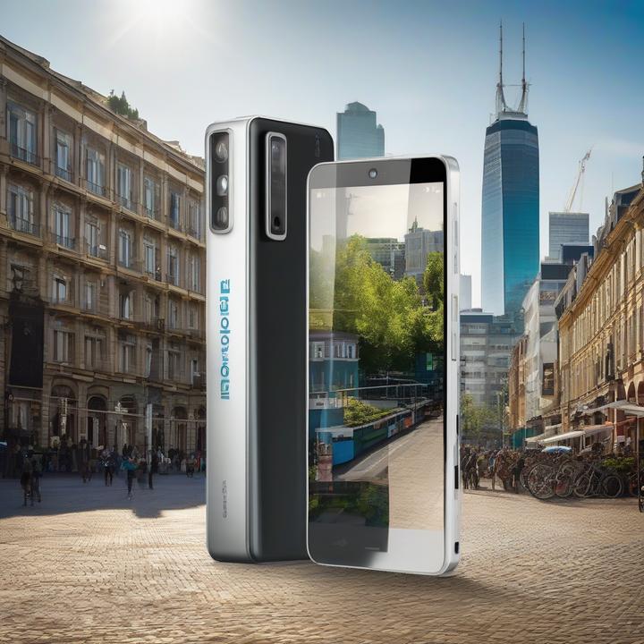 Fairphone CEO holding a smartphone at a press conference.