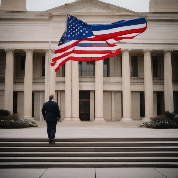 JD Vance speaking at a political event with a solemn expression.