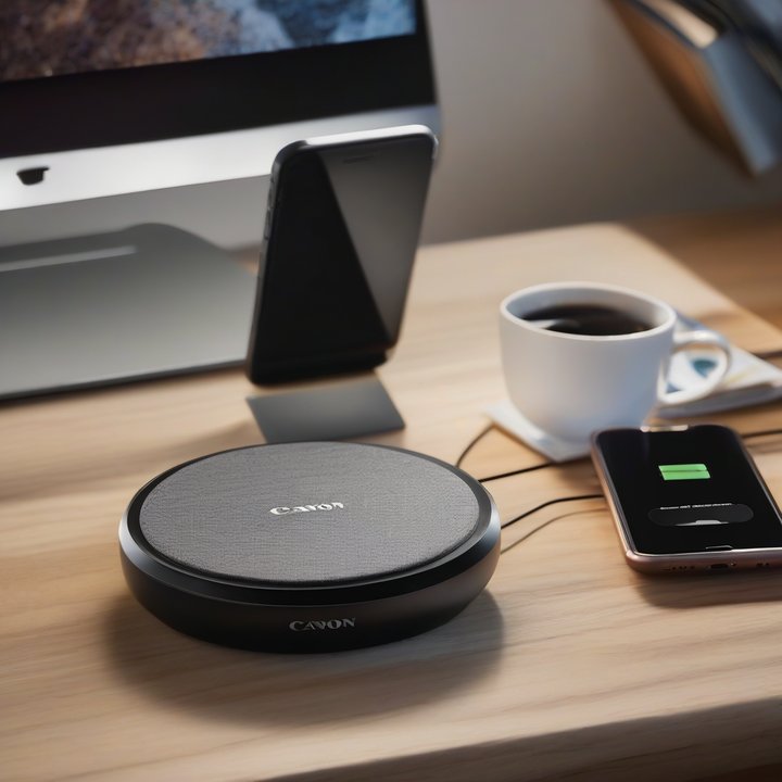 Wireless chargers and smartphones on a testing table.