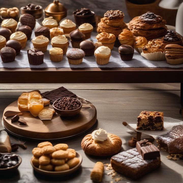 Former chocolatier reviewing kitchen scales on countertop.