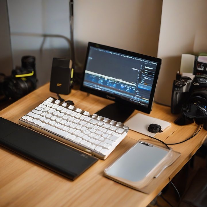 Hall Effect keyboard with gamer typing on a computer.