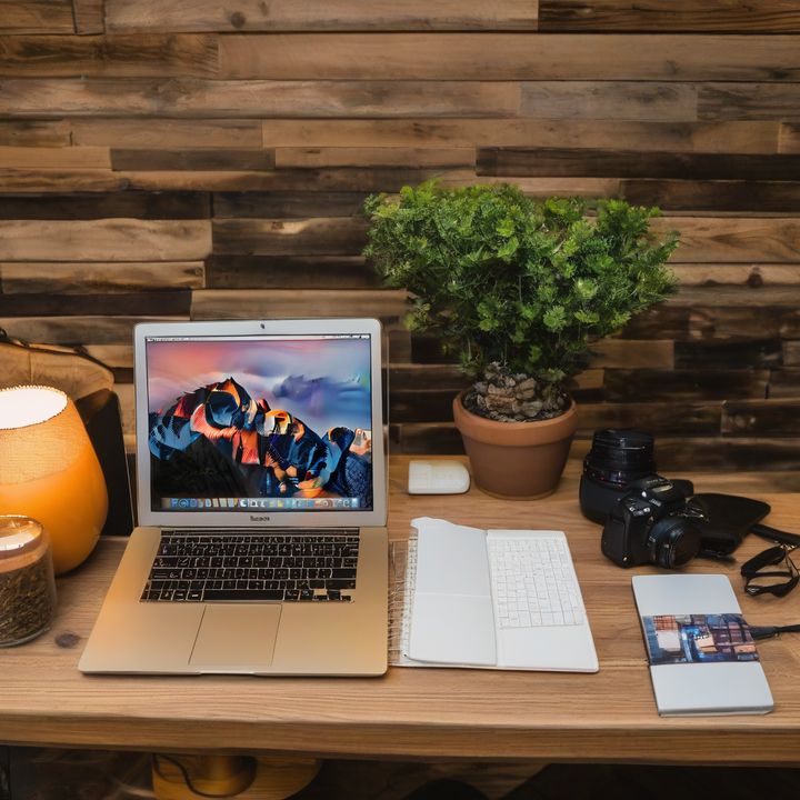 Laptops on display with price tags and review ratings visible.