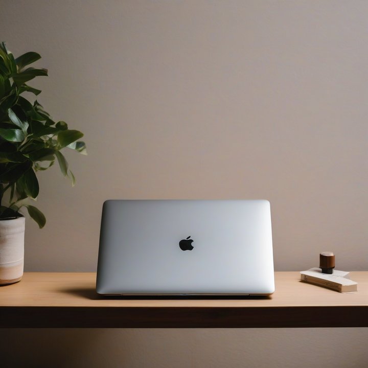 MacBook with various accessories on a desk for testing and review.