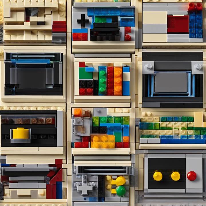 Person holding a Lego Game Boy console, not actually playing it.