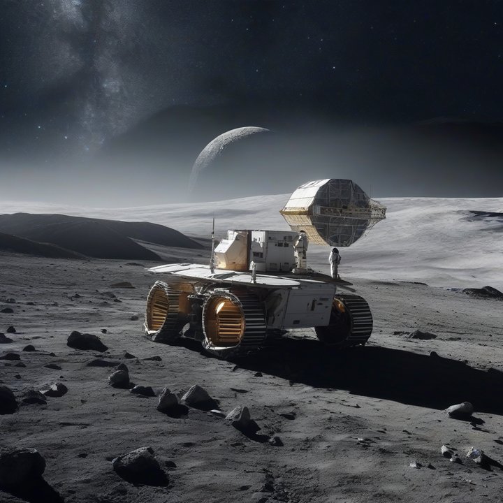 South Korea's lunar base model on display at a space exhibition.