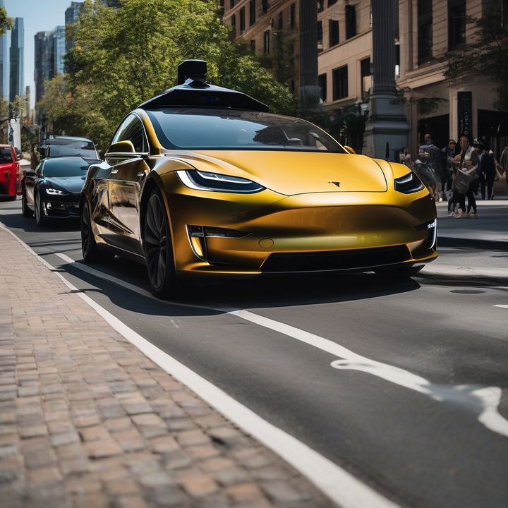 Tesla's robotaxi operating with human safety drivers on board.