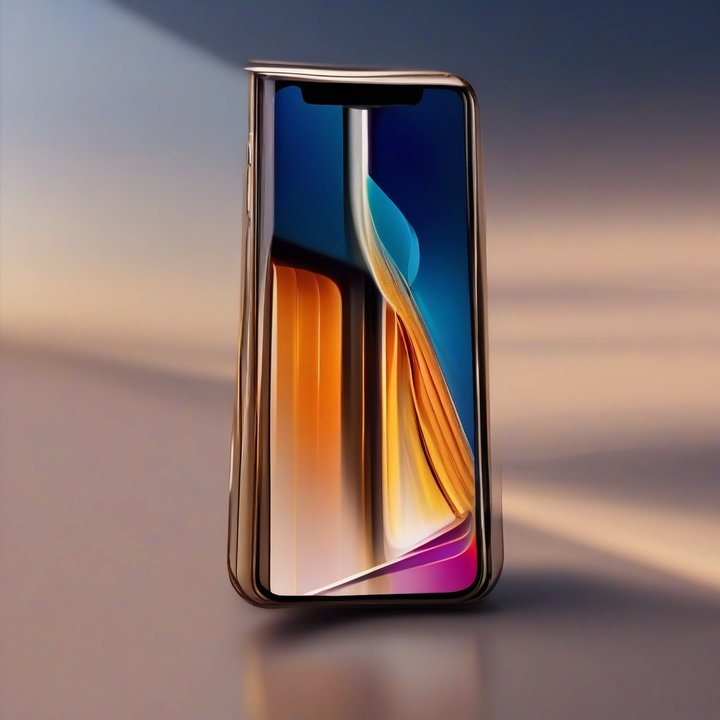 Apple iPhone prototype with curved glass design on display.
