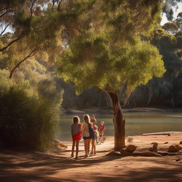 Australian teenagers interact face-to-face without smartphones outdoors.