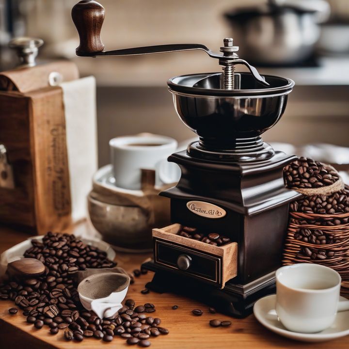 Coffee grinders of various sizes and designs on a table for comparison.