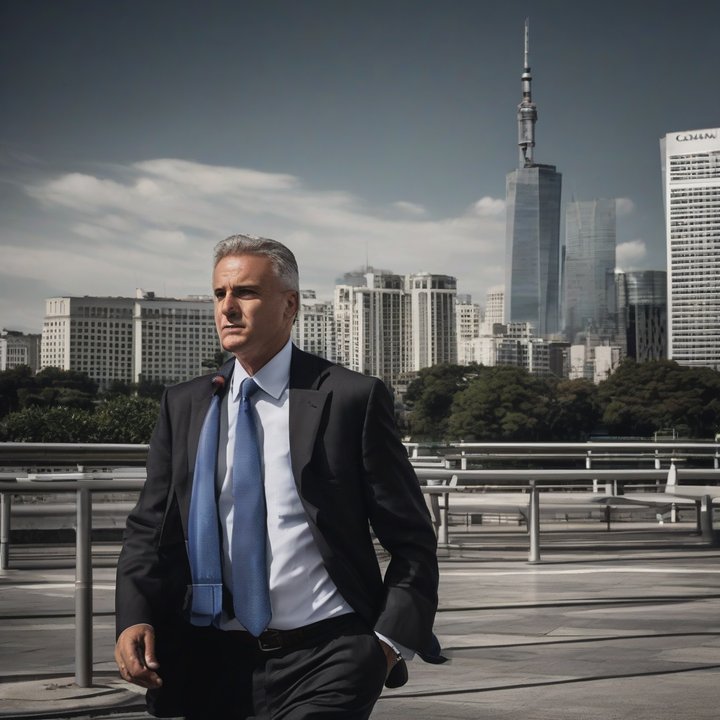 James Talarico running from reporters and cameras outside a building.