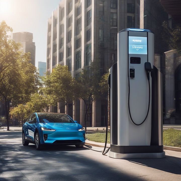 Person charging a used electric vehicle at a public station.