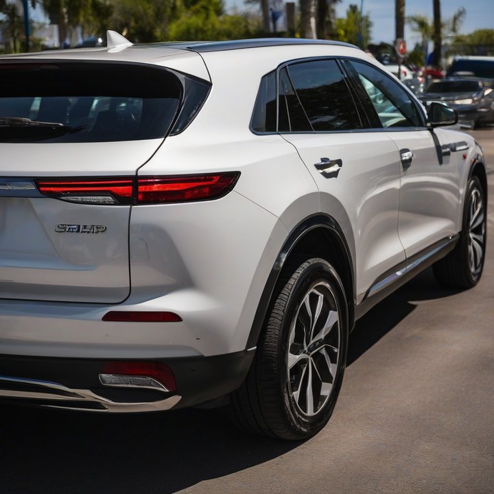 Person charging a used plug-in hybrid electric vehicle outdoors.