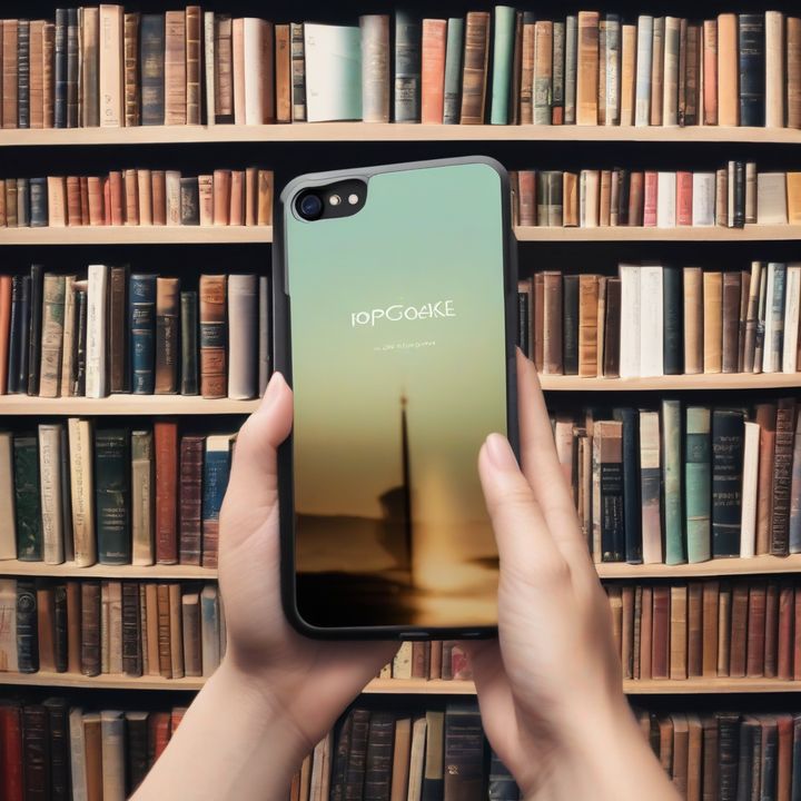 Person holding Kindle with PopSocket PopCase attachment.