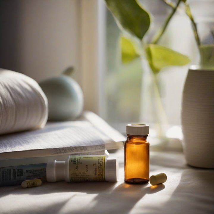 Person holding a bottle of melatonin supplements with label visible.