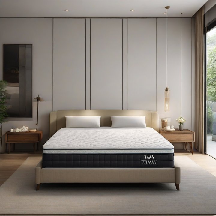 Person lying on a Tiami mattress, testing its comfort and support.