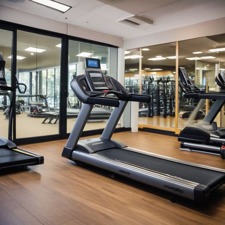 Person running on Wahoo Kickr Run treadmill with minimal screen display.