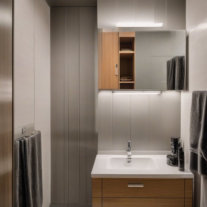 Person testing hair dryer in a real apartment setting.