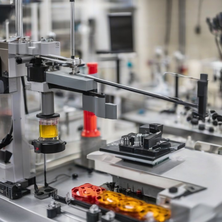 Physicist measures magnetic field with equipment in laboratory setting.