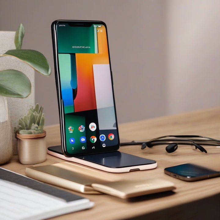 Pixel 9 smartphone with various protective cases displayed nearby.