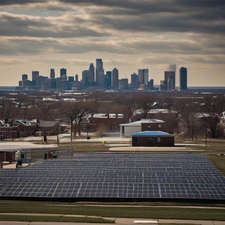 Workers installing energy-efficient upgrades in a Detroit home.