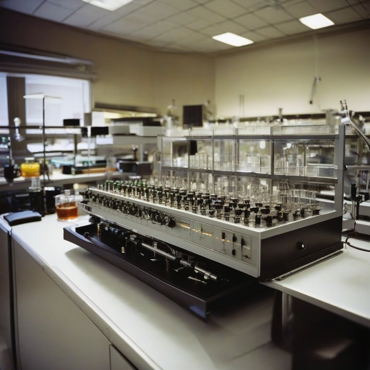 Researchers working with quantum cryptography equipment in a laboratory setting.